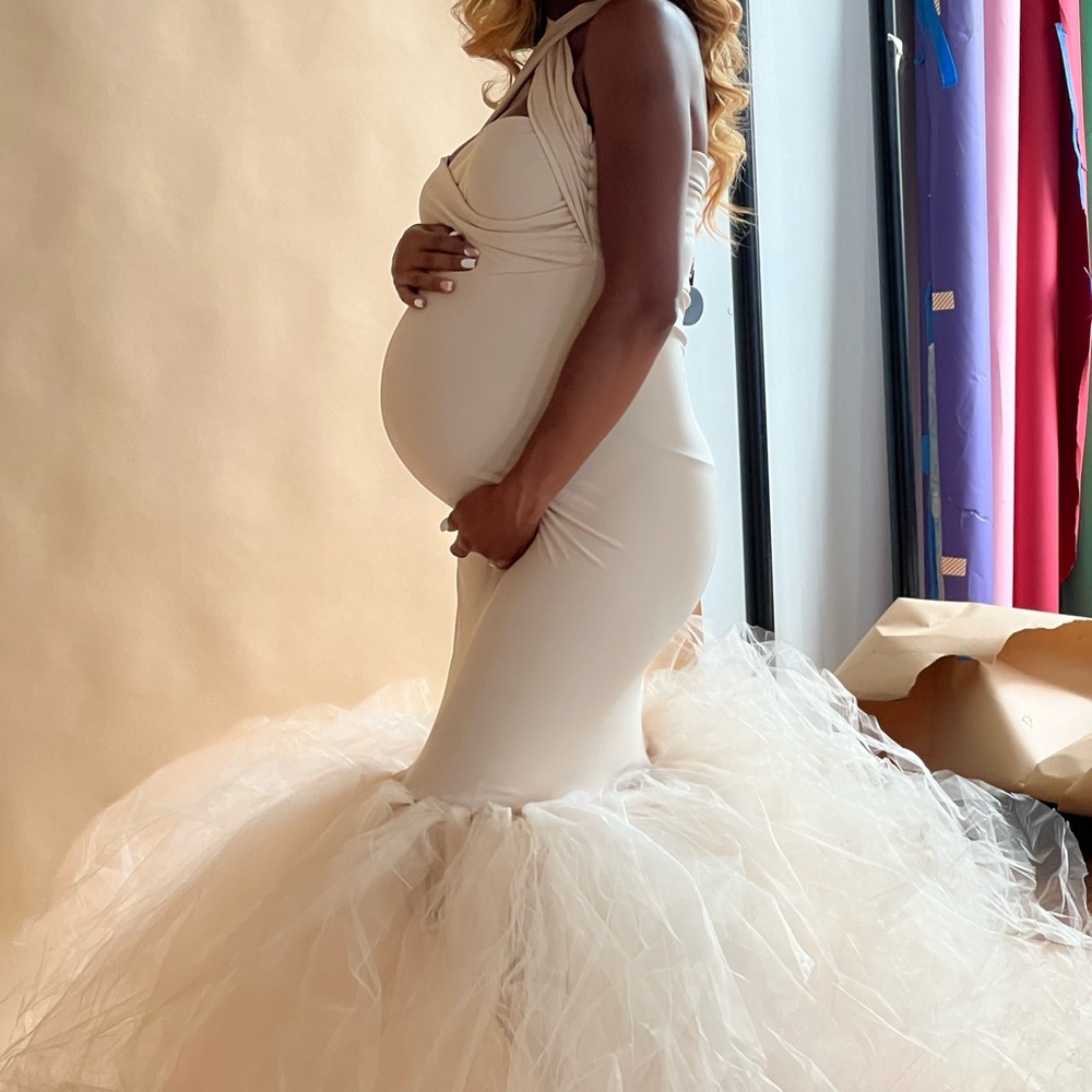Nude maternity dress